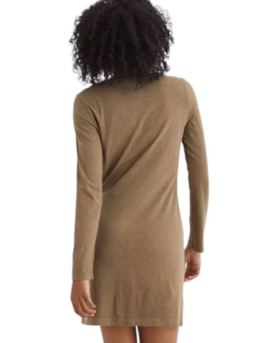 Aerie Olive Green Tie-Front Long Sleeve Mini Dress - Size Small - Picture 2 of 12